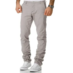 Chinos ljusgråa Regular slim stretch