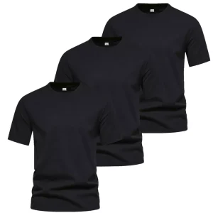 3-Pack Billiga svarta T-Shirts Herr