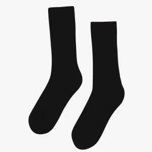 Merino Wool Blend Sock - Deep Black