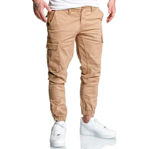 Beiga Chino Joggers med cargofickor