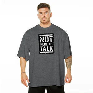 Not Here To Talk OVERSIZE Tee - Charcoal