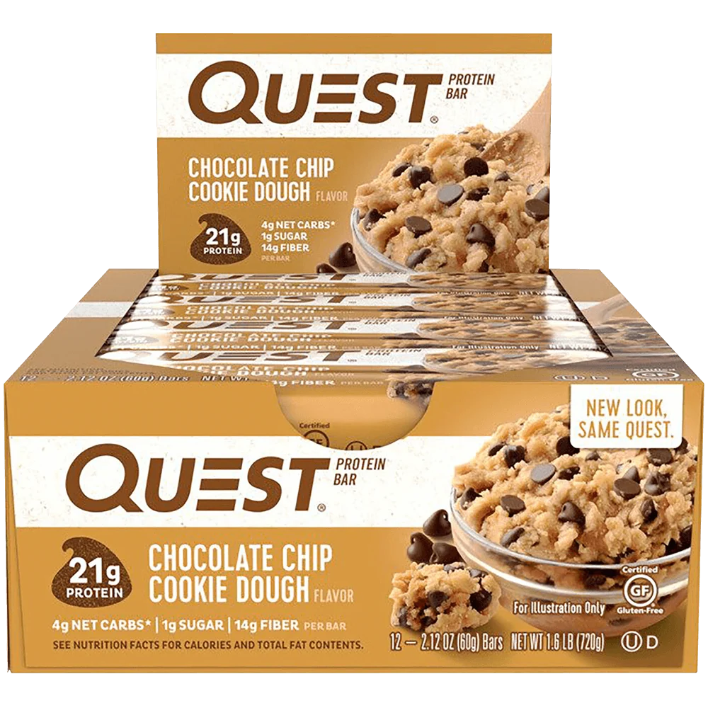 Quest Protein Bar Chocolate Chip Cookie Dough - 12x60g.
